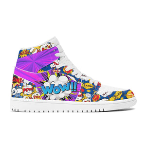 Comic Book High Top Leather Sneakers
