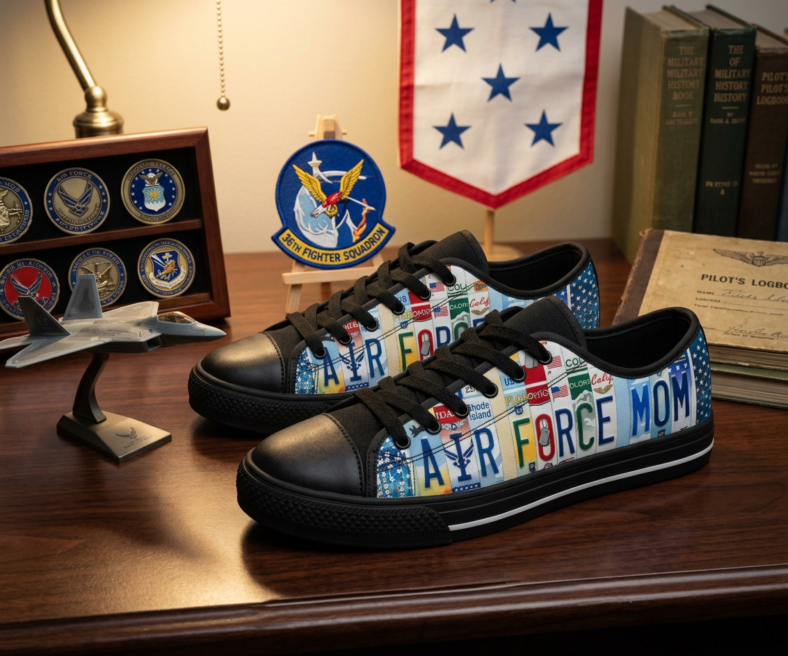 Air Force Mom License Plate Shoes - TrendifyCo
