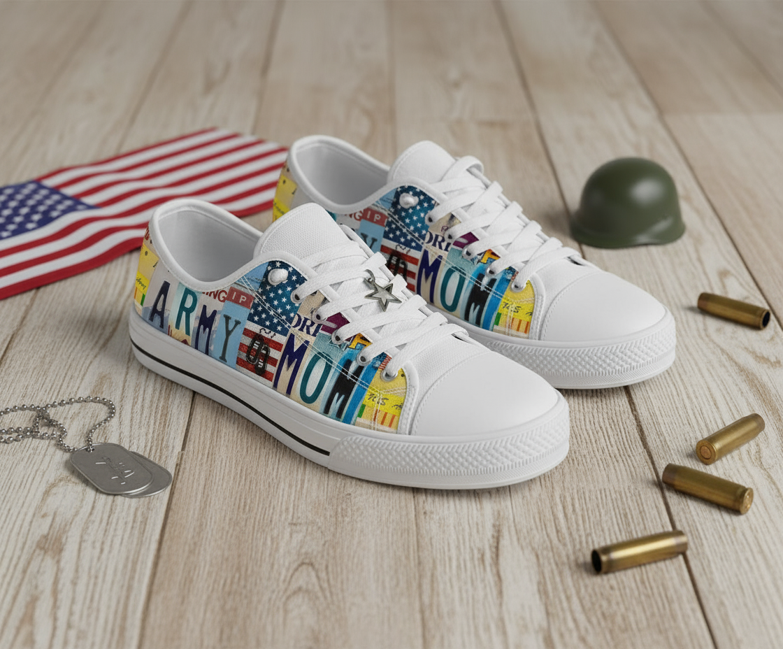 Army Mom Low Top Shoes - TrendifyCo