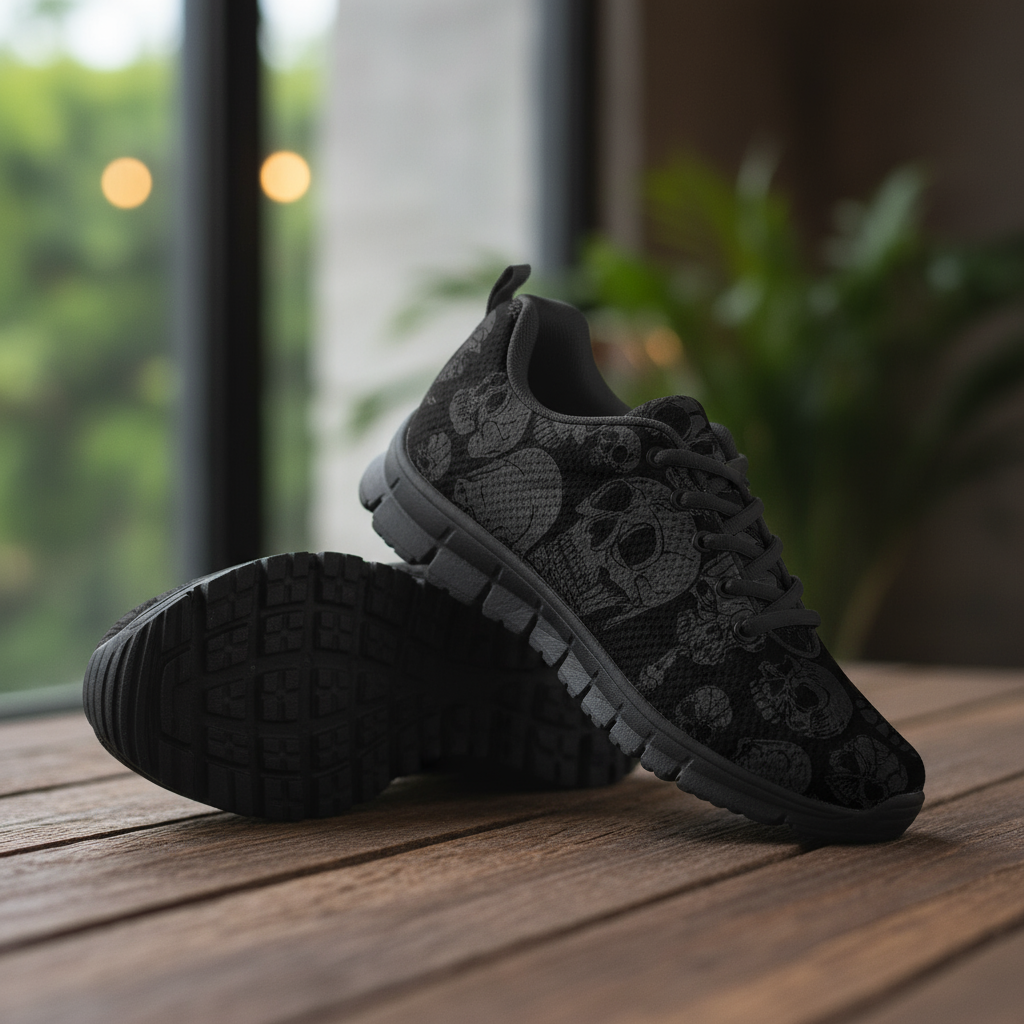 Black Skull Running Shoes - TrendifyCo