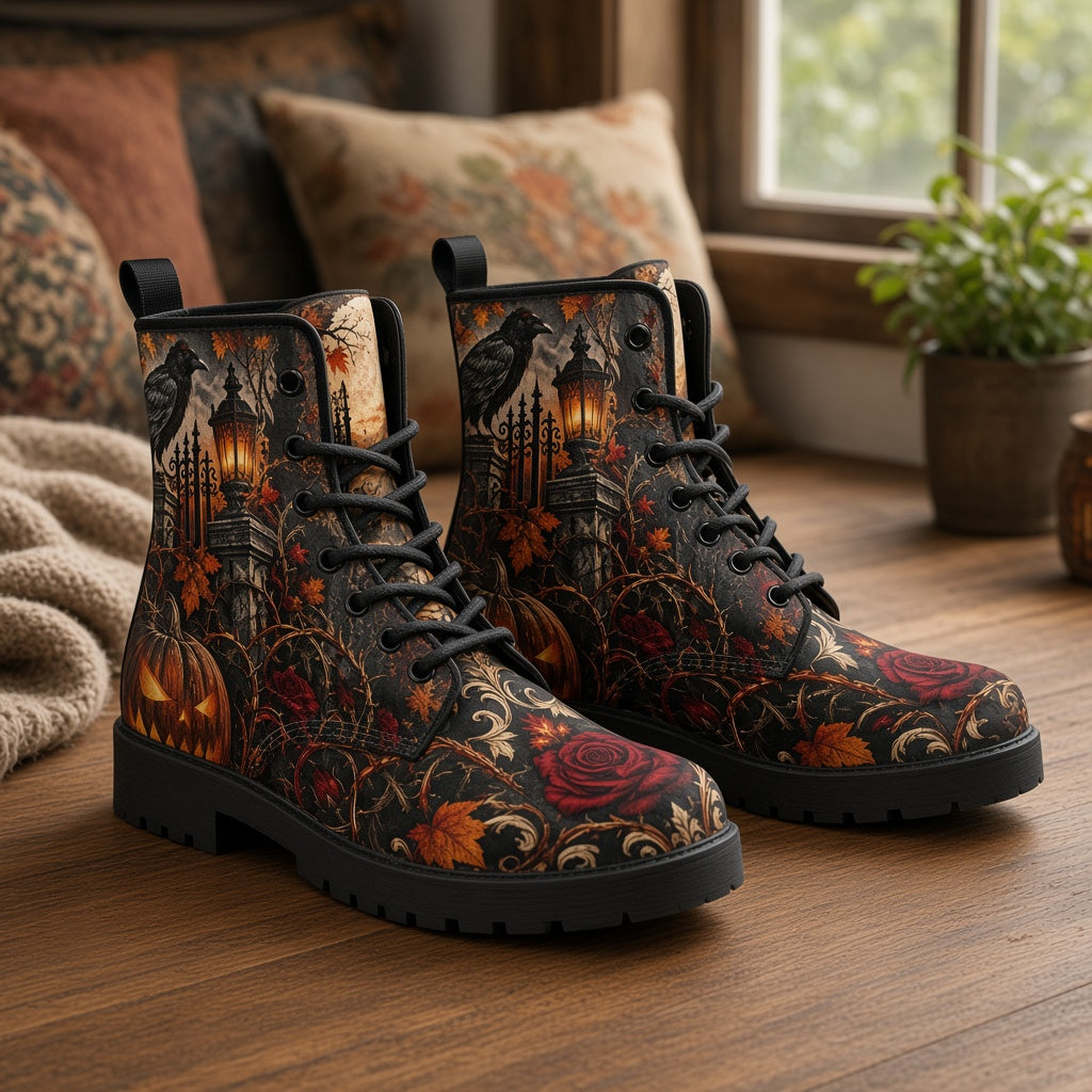 Spooky Season Halloween Vegan Leather Boots