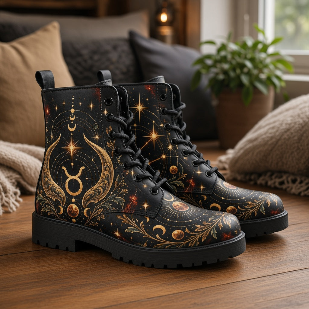 Taurus Zodiac Vegan Leather Boots