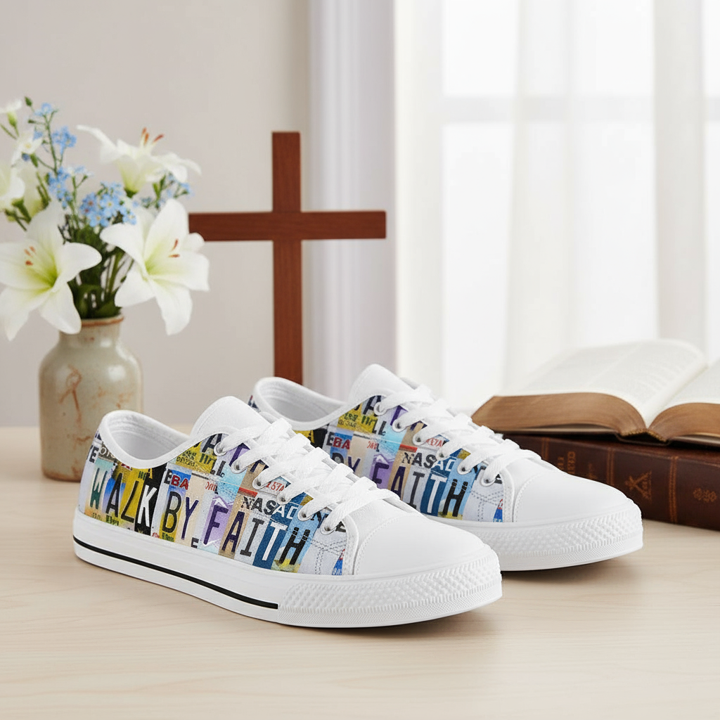 Walk By Faith Low-Top Canvas Shoes - TrendifyCo