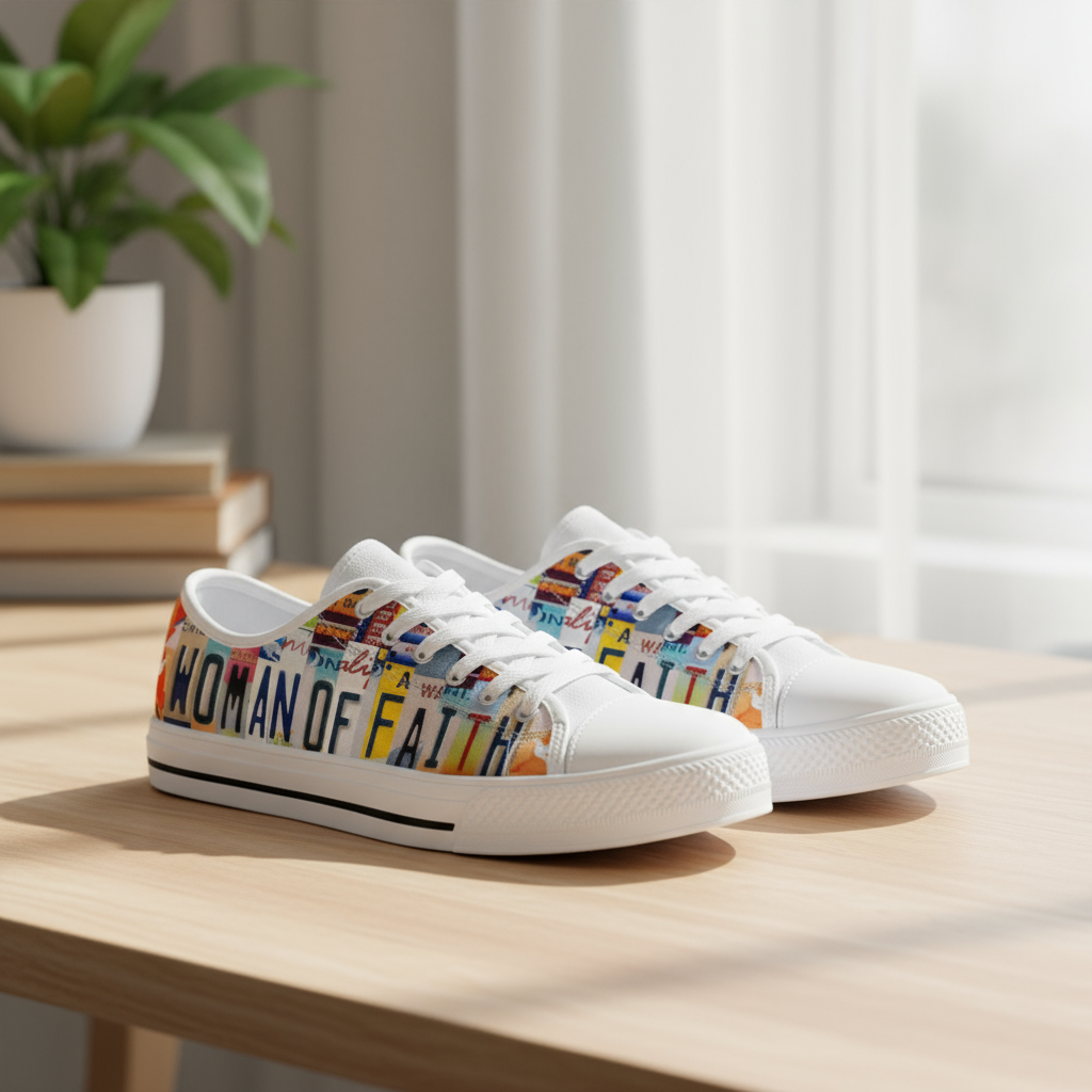 Woman of Faith Low-Top Canvas Shoes - TrendifyCo