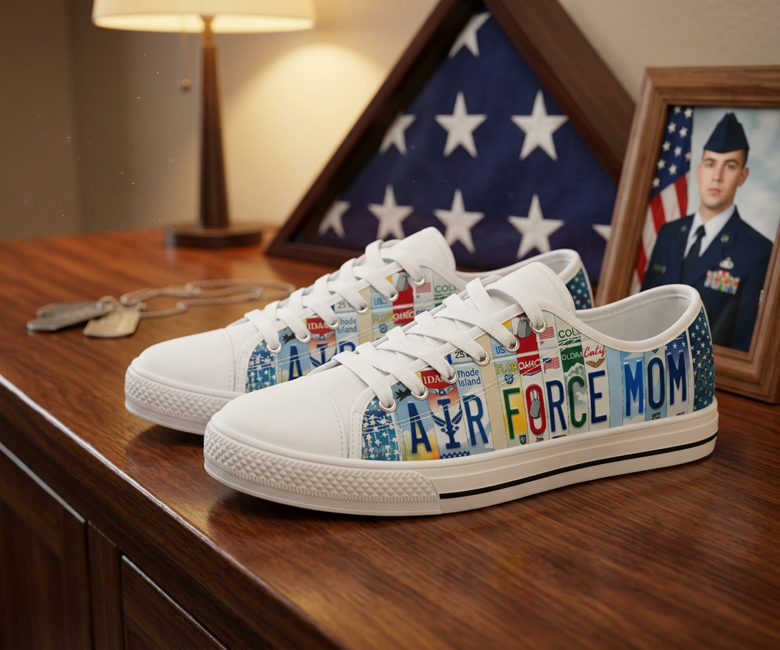Air Force Mom License Plate Shoes - TrendifyCo