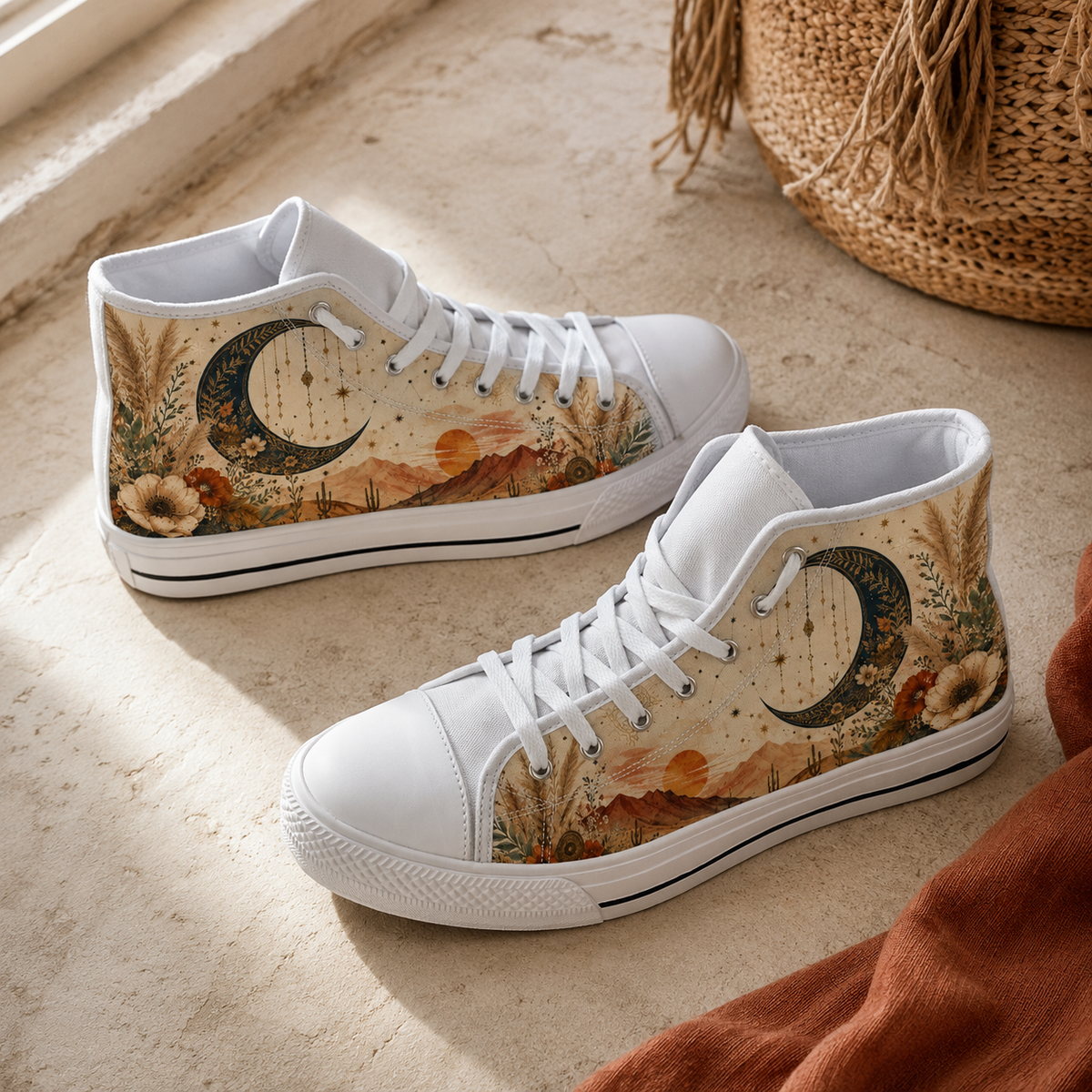 Boho Style Canvas High Top Shoes - TrendifyCo