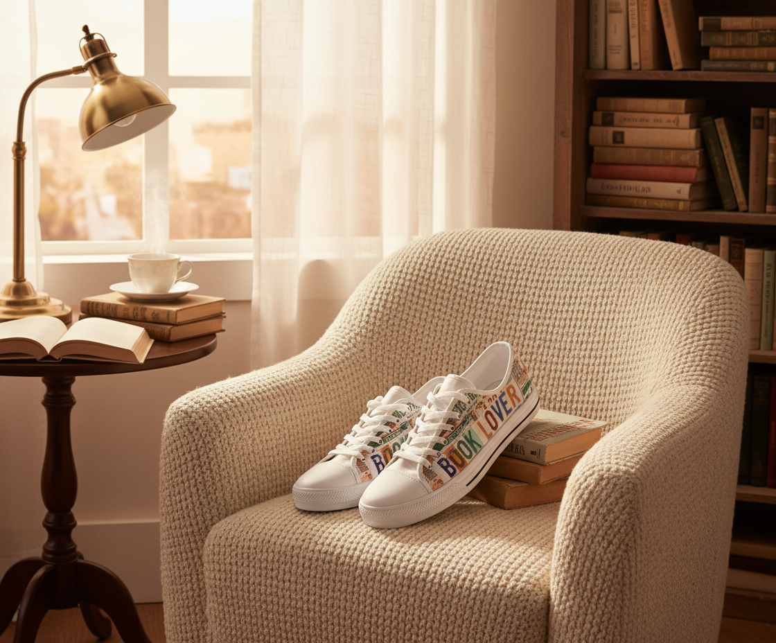 Book Lover License Plate Sneakers - TrendifyCo