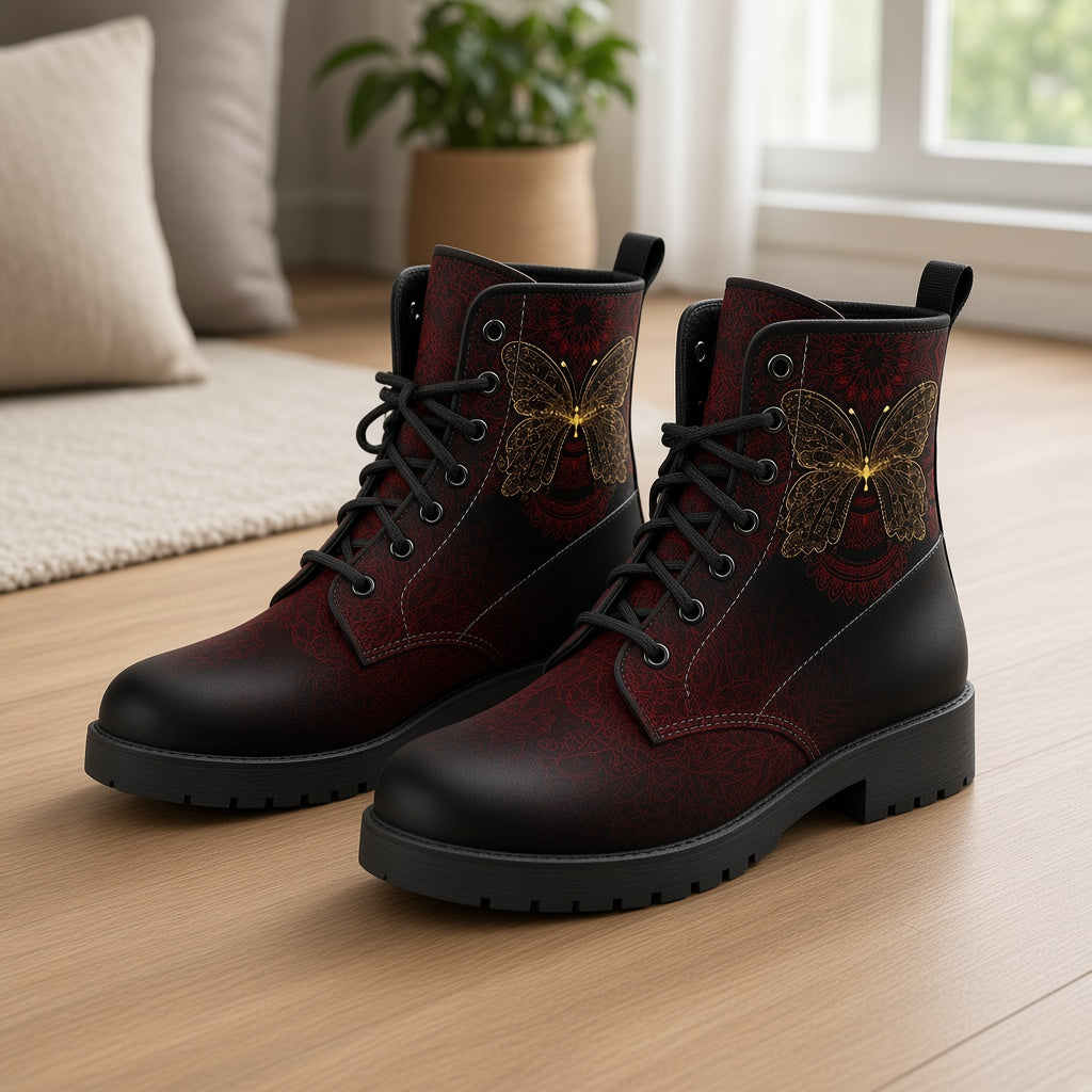 Butterfly Mandala Vegan Boots