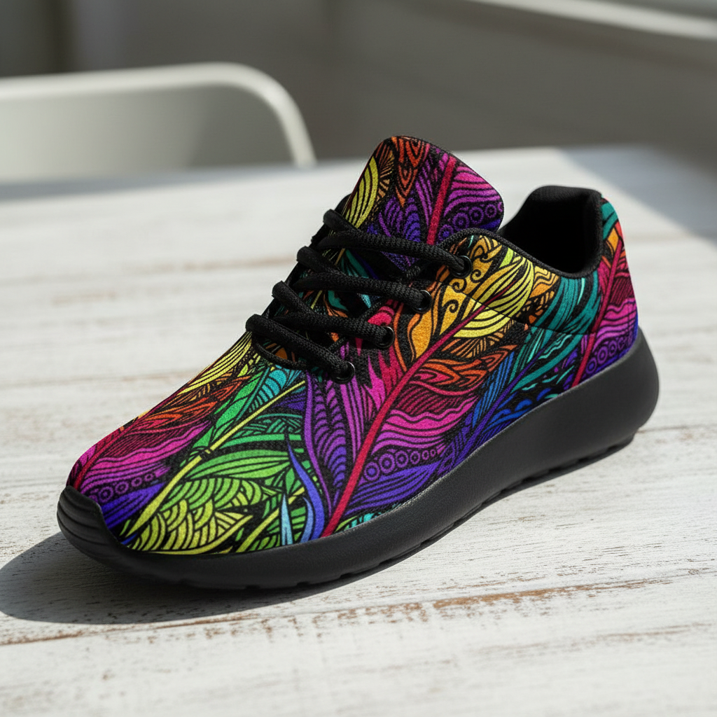 Colorful Feathers Sport Sneakers - TrendifyCo