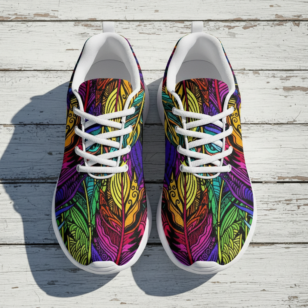 Colorful Feathers Sport Sneakers - TrendifyCo
