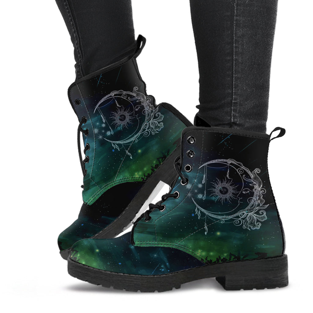 Sun and Moon Custom Vegan Leather Boots