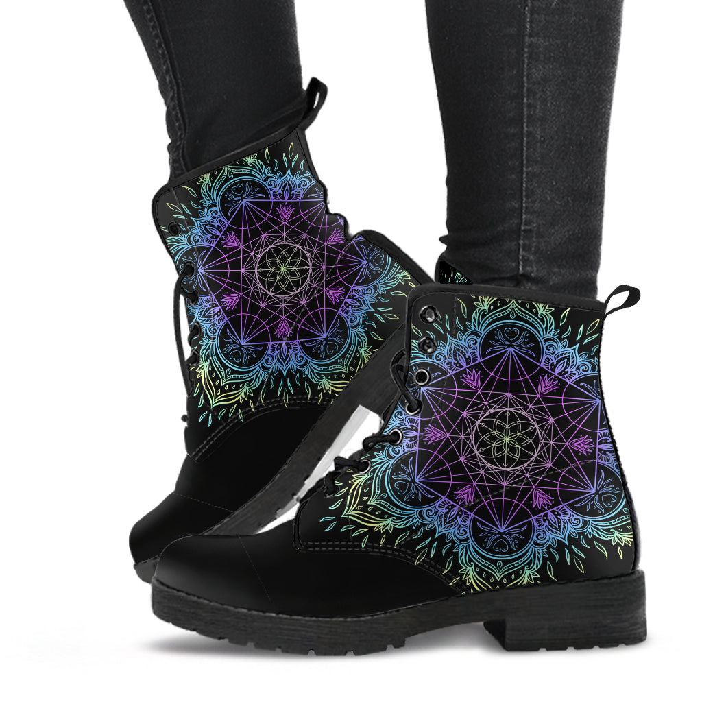 Sacred Geometry Vegan Leather Boots