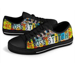 Cross Stitch License Plate Shoes