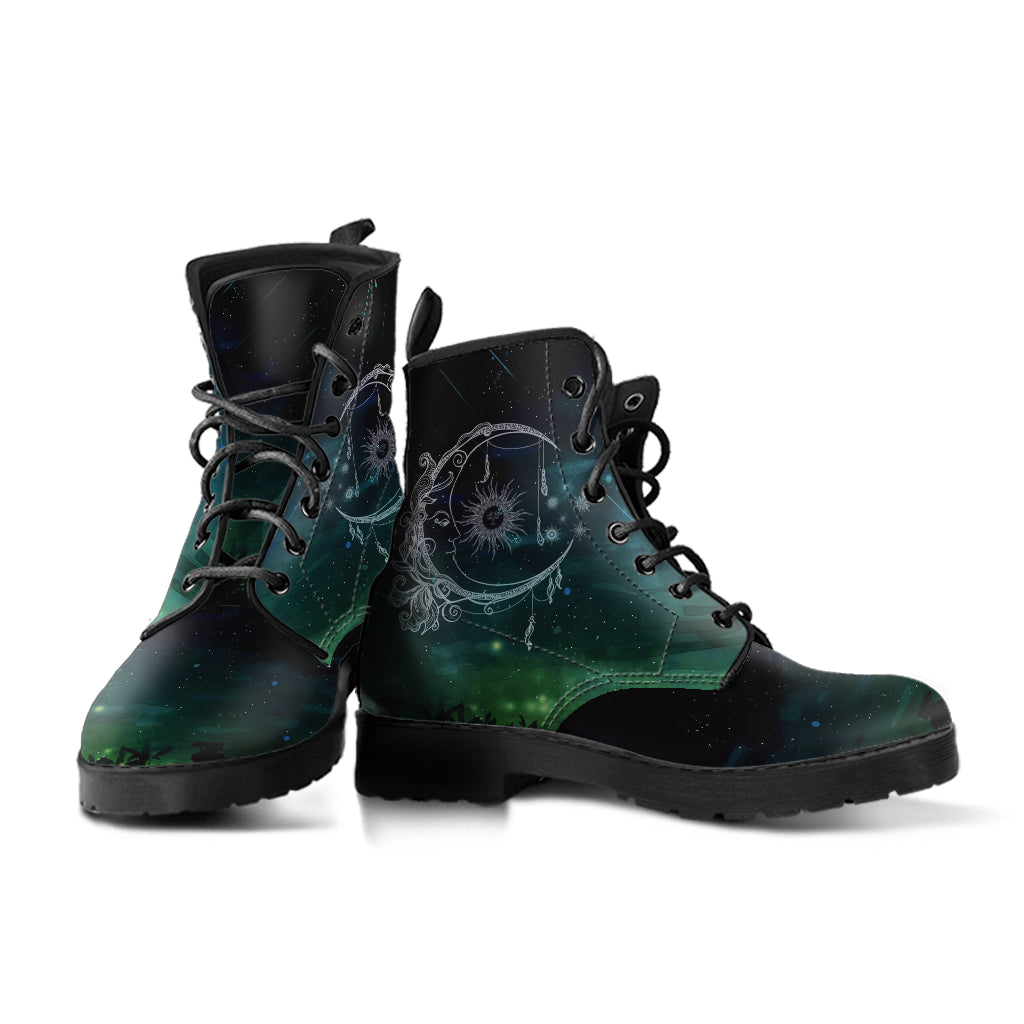 Sun and Moon Custom Vegan Leather Boots