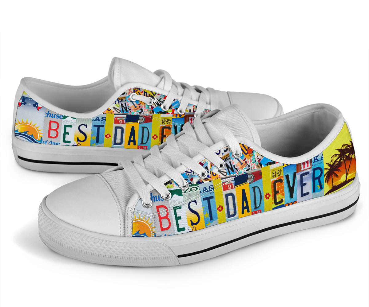 Best Dad Ever License Plate Shoes