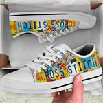 Cross Stitch License Plate Shoes