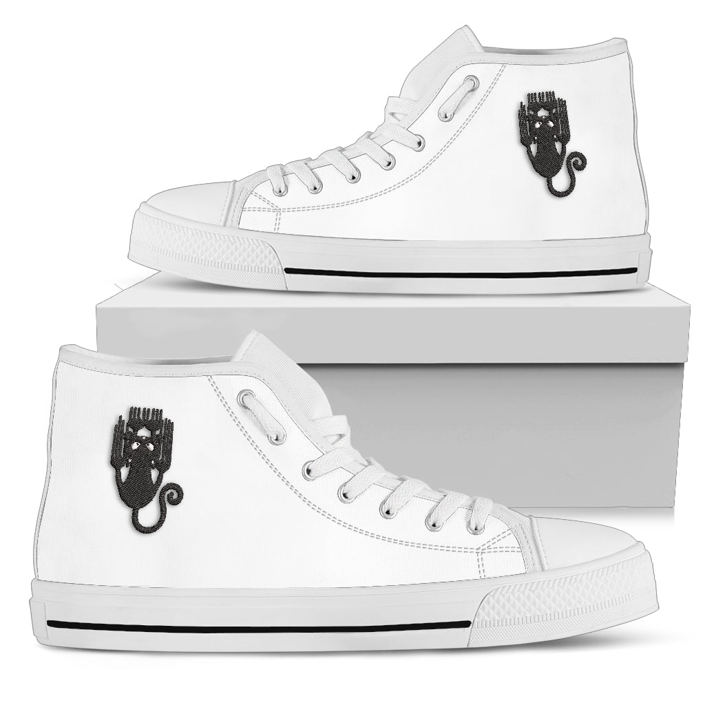 Crazy Black Cat High Top Embroidery