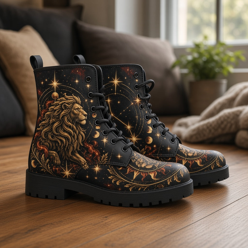Leo Zodiac Vegan Leather Custom Boots