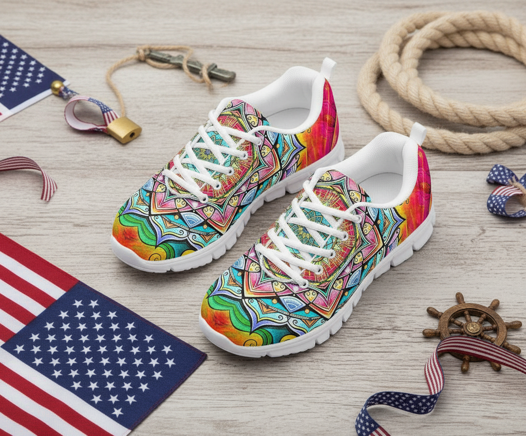 Colorful Mandala Handmade Sneakers - TrendifyCo