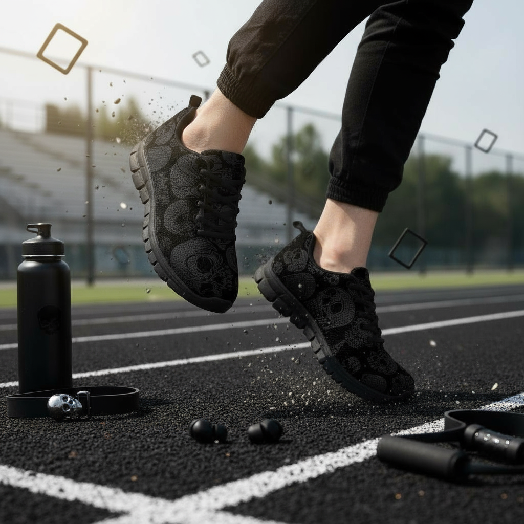 Black Skull Running Shoes - TrendifyCo