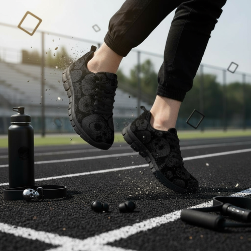 Black Skull Running Shoes - TrendifyCo