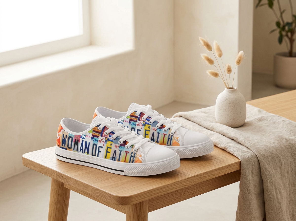 Woman of Faith Low-Top Canvas Shoes - TrendifyCo