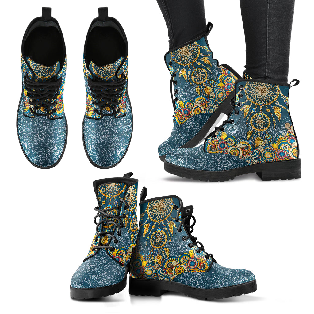 Colorful Dreamcatcher Mandala Handcrafted Boots