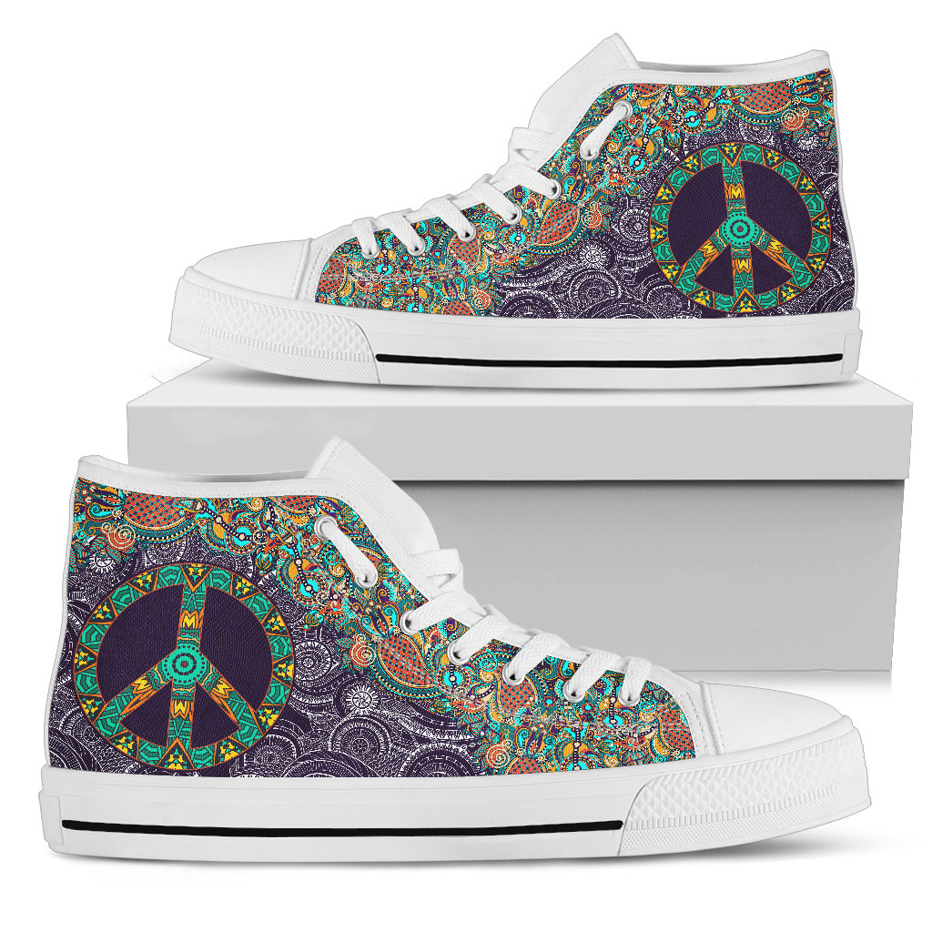 Womens Purple Peace Mandala High Top.