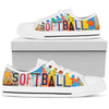 Softball Addict White Low Top Shoes - TrendifyCo