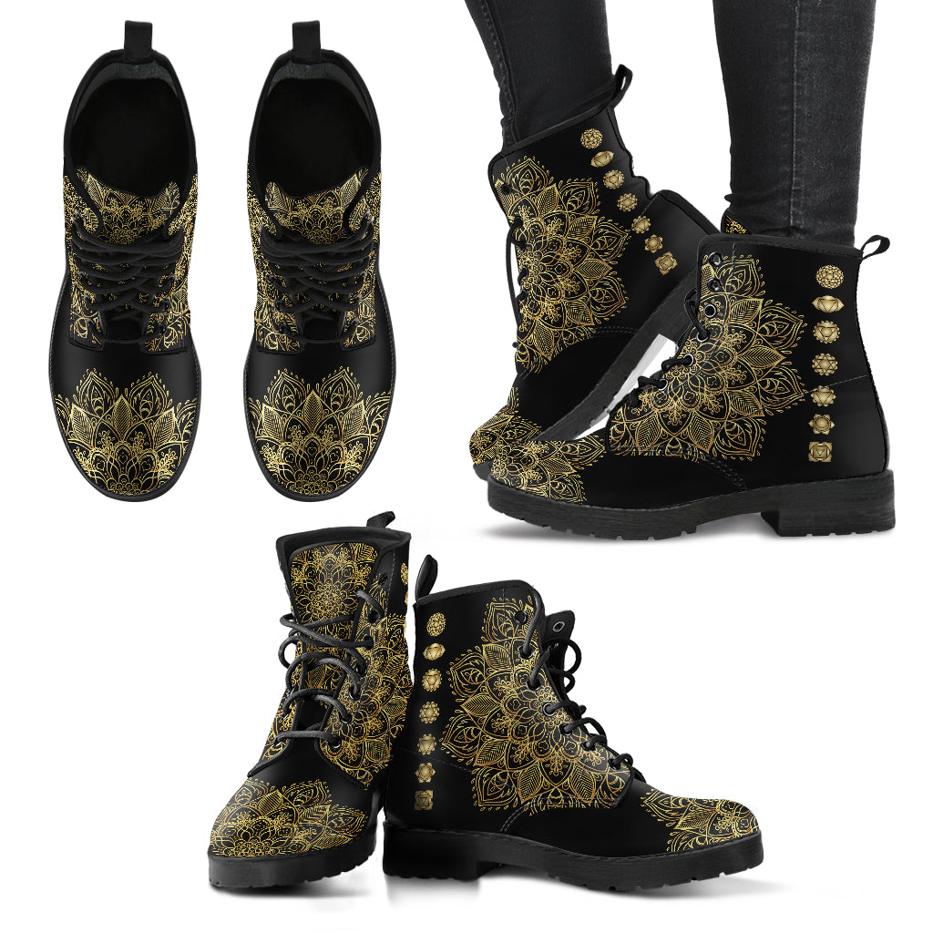Gold Chakra Women's Leather Boots - TrendifyCo