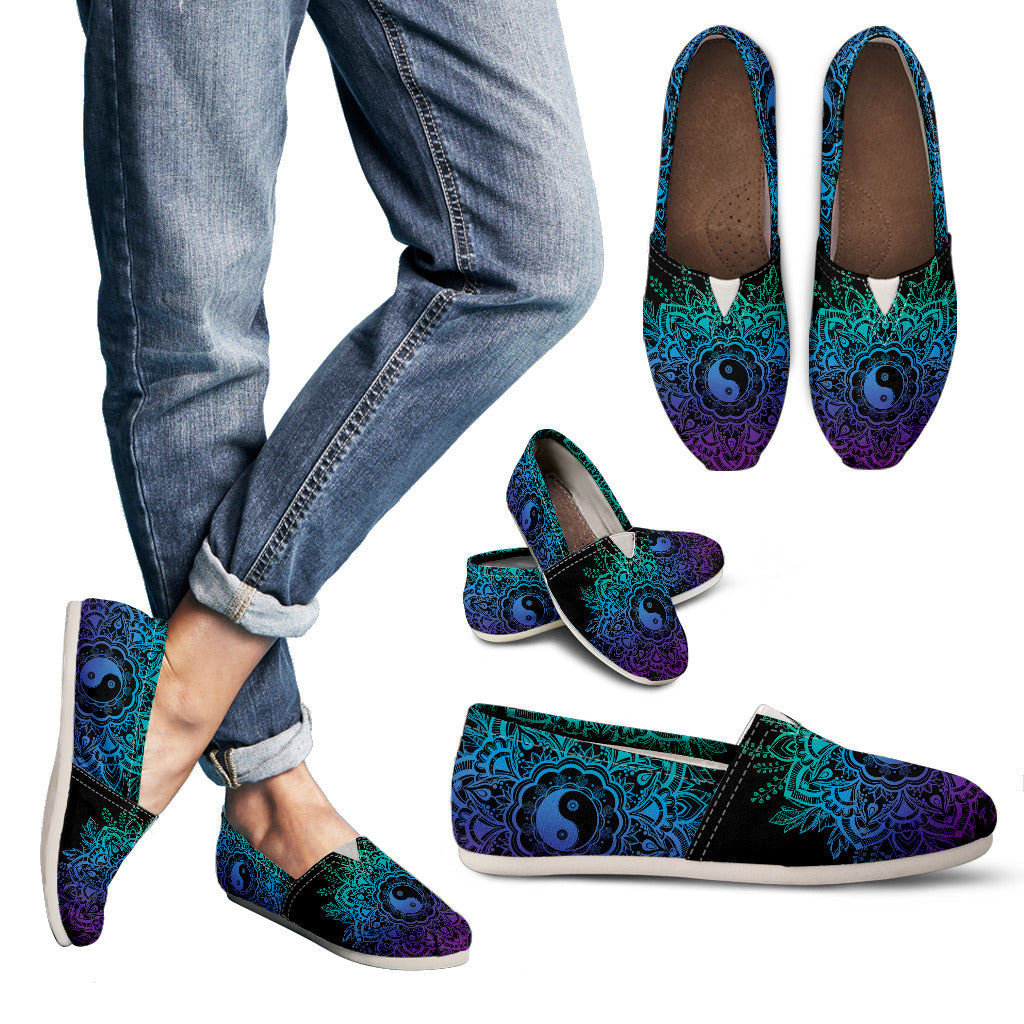 YinYang Mandala 2 Handcrafted Casual Shoes - TrendifyCo