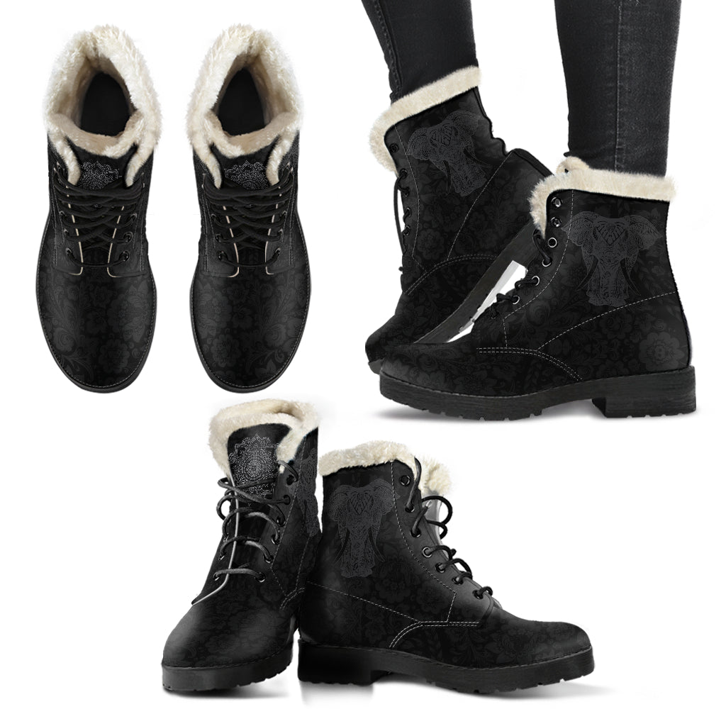 Elephant Faux Fur Boots - TrendifyCo