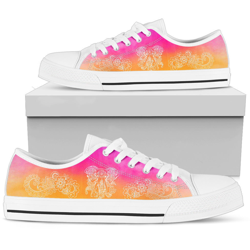 Watercolor Elephant Low Top - TrendifyCo