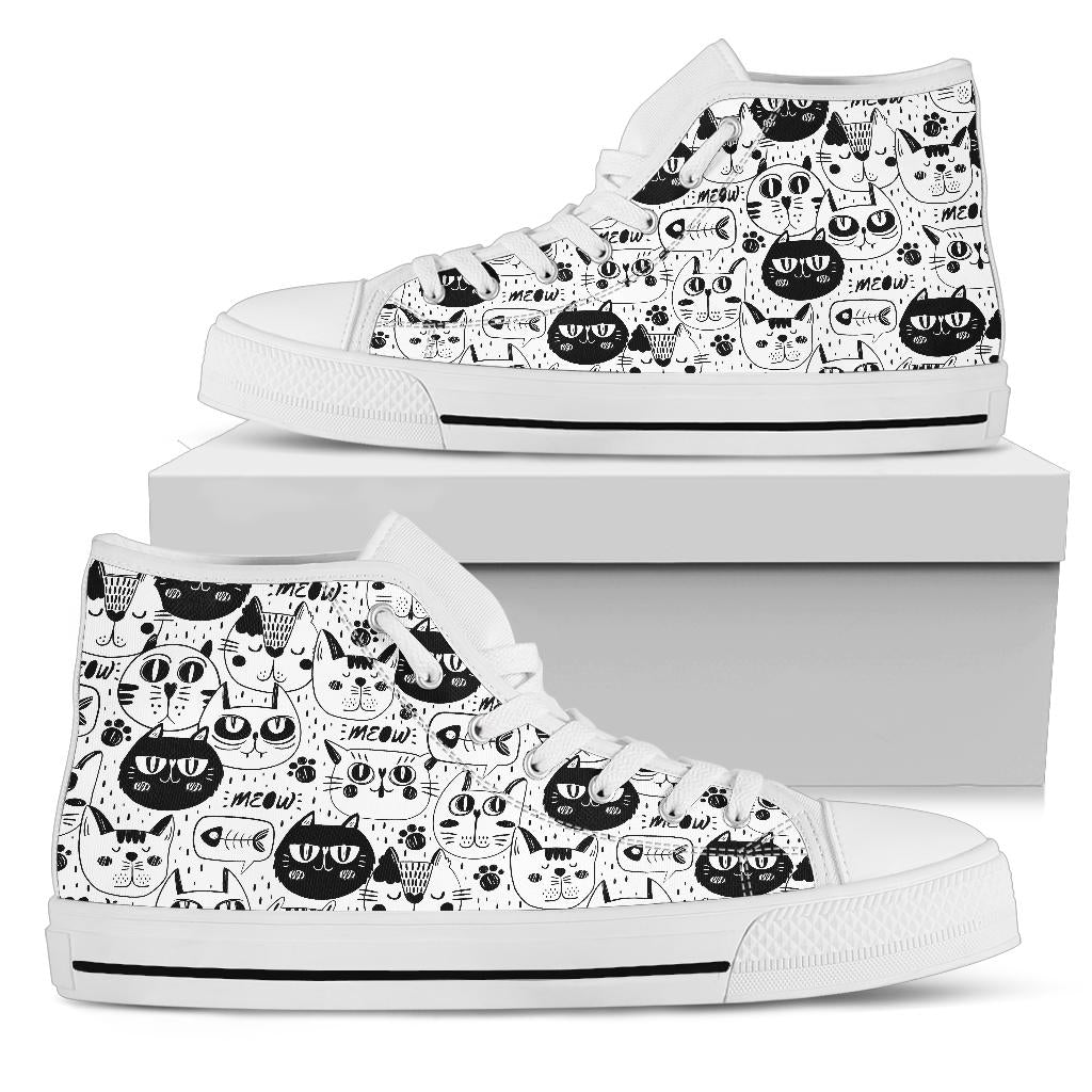 Funny Cats High Top Shoes - TrendifyCo