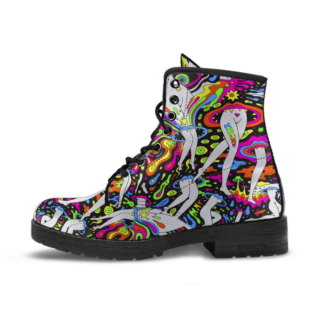 Psychedelic Art Vegan Leather Boots