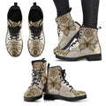 Beige Butterfly Handcrafted Boots - TrendifyCo