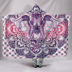 Elephant Purple Mandala Hooded Blanket
