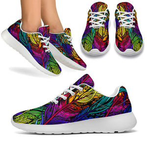 Colorful Feathers Sport Sneakers