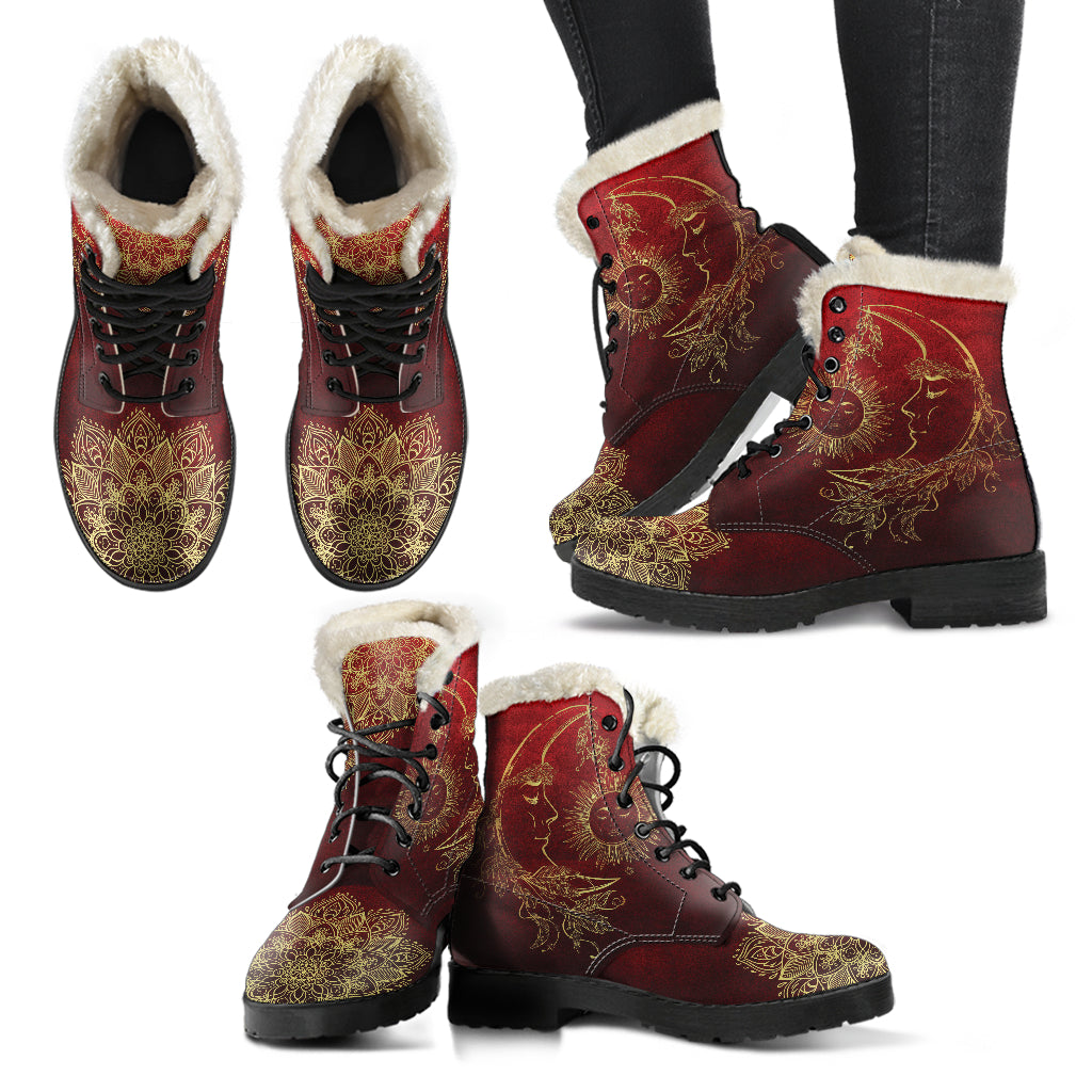 Red Sun And Moon Boots - TrendifyCo