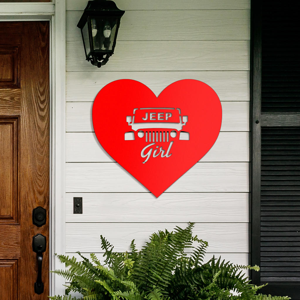 Jeep Heart Metal Sign