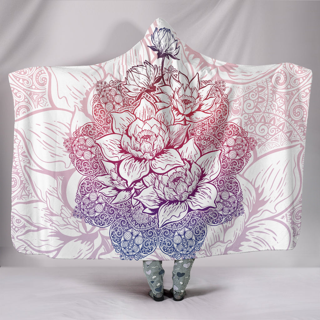 Mandala Paisley Lotus Flower Hooded Blanket