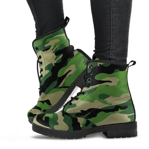 Green Camo - Vegan Leather Boots