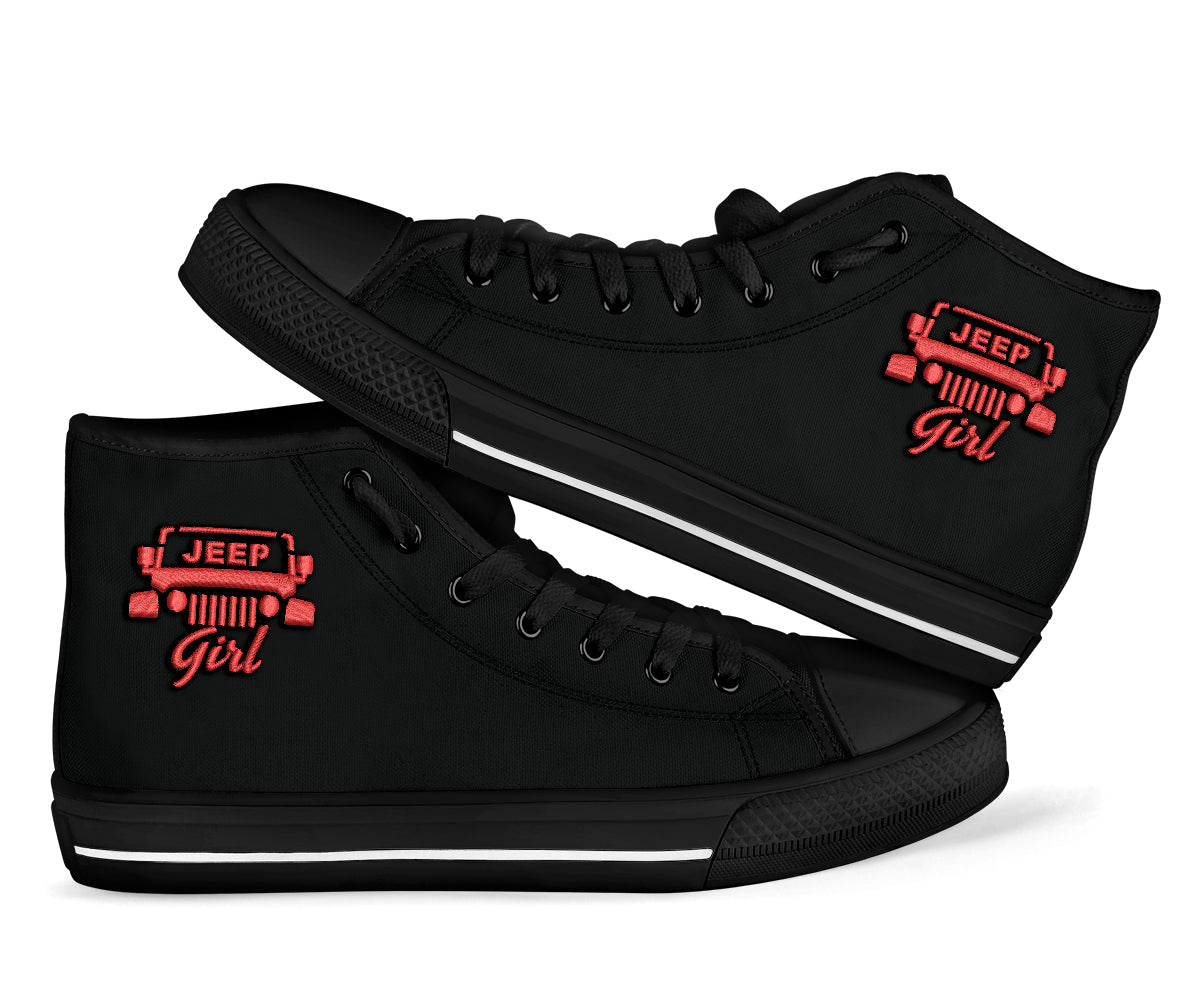 Jeep Girl Embroidery High Tops
