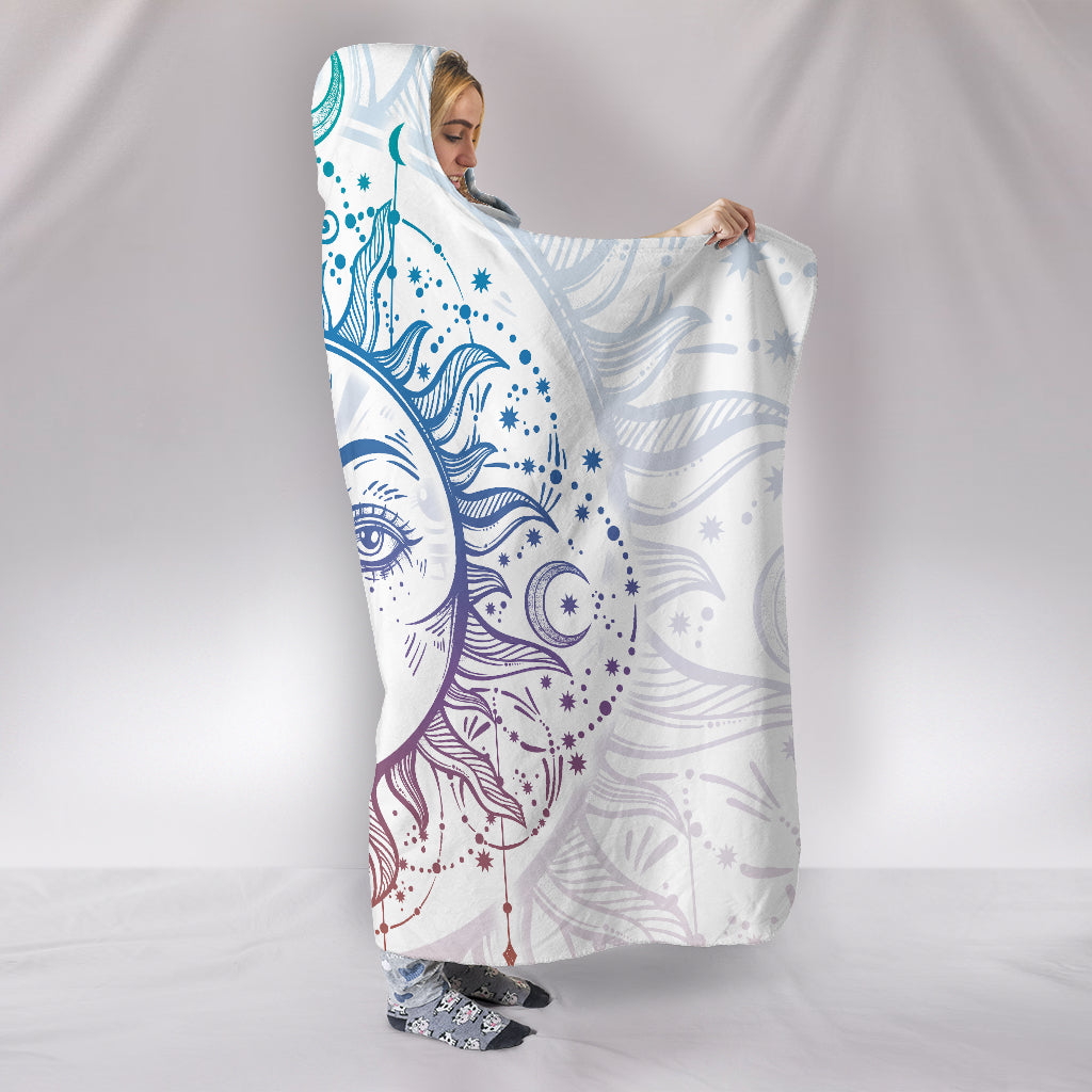 Bohemian Sun and Moon Hooded Blanket