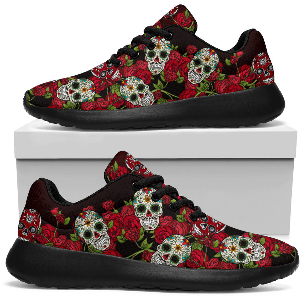 Awesome Skull And Roses Sport Sneakers - TrendifyCo