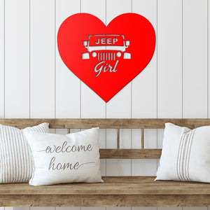 Jeep Heart Metal Sign