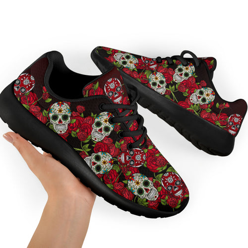 Awesome Skull And Roses Sport Sneakers - TrendifyCo