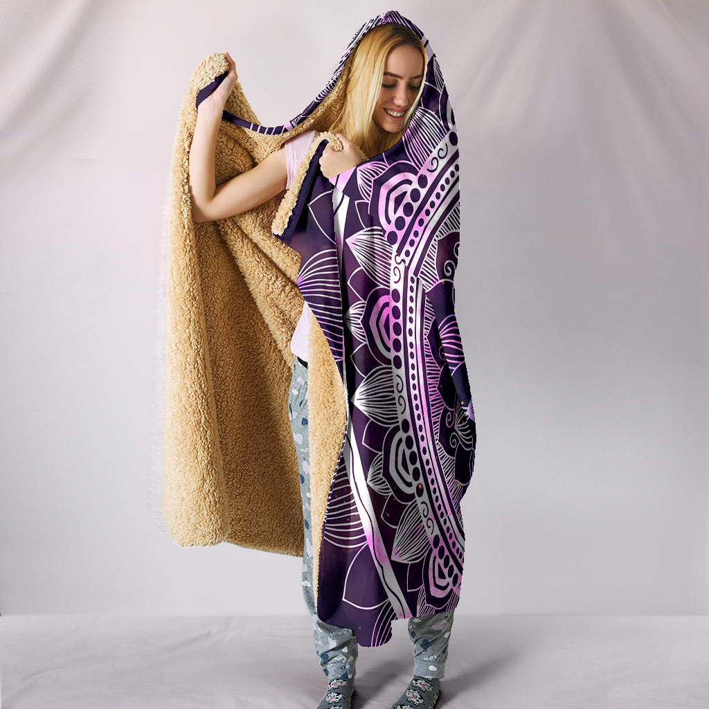 Purple Mandala Hooded Blanket