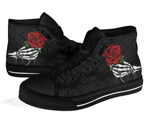 Skull Hand and Rose High Top Shoe