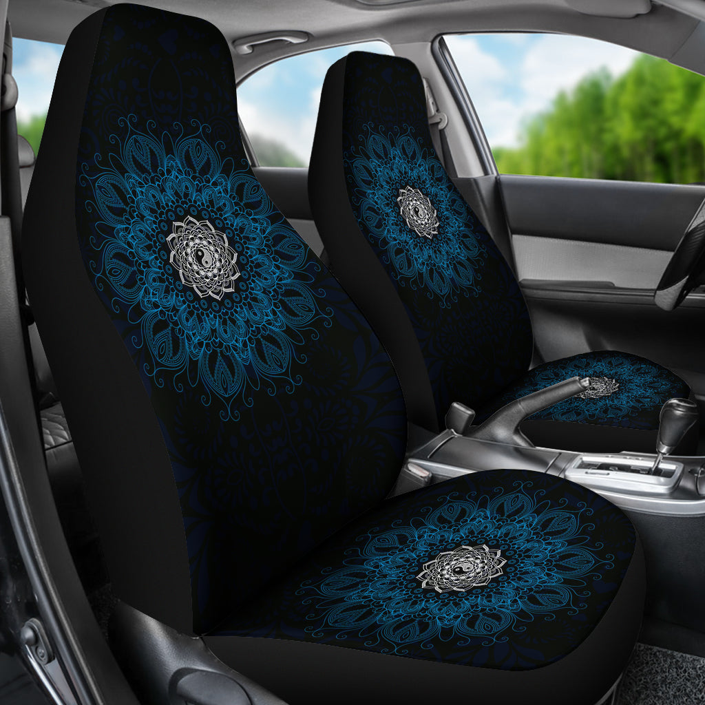 Yin Yang Blue Mandala Car Seat Covers